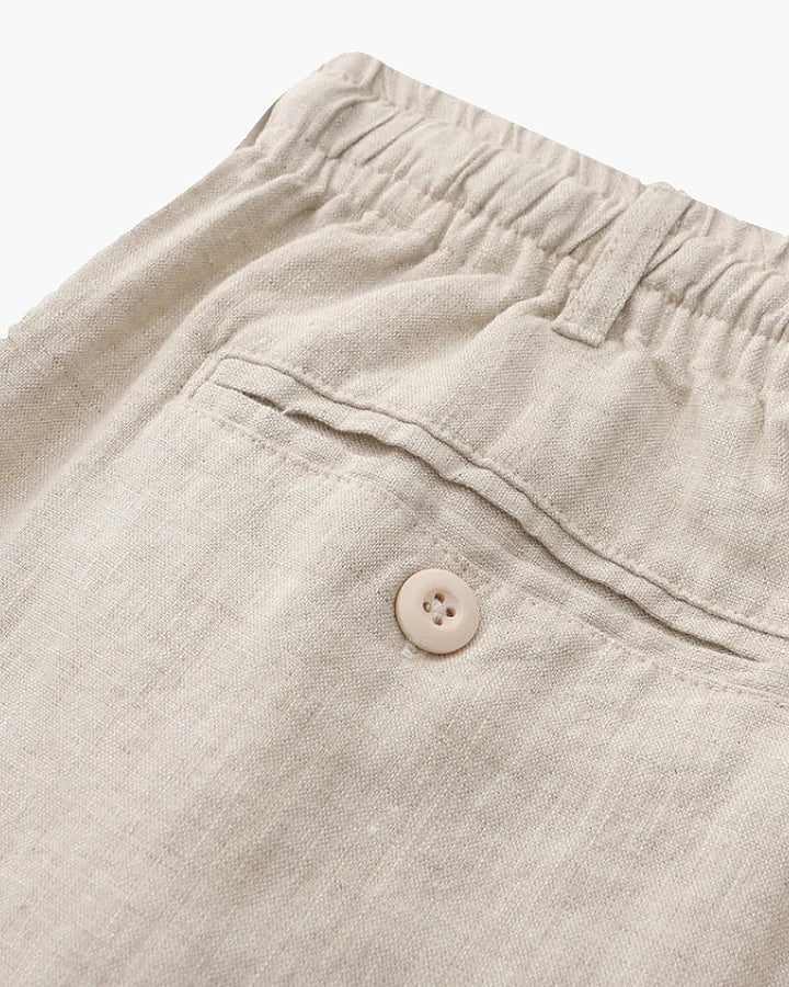 Men's White Linen Shorts - Casual Summer Beach Shorts