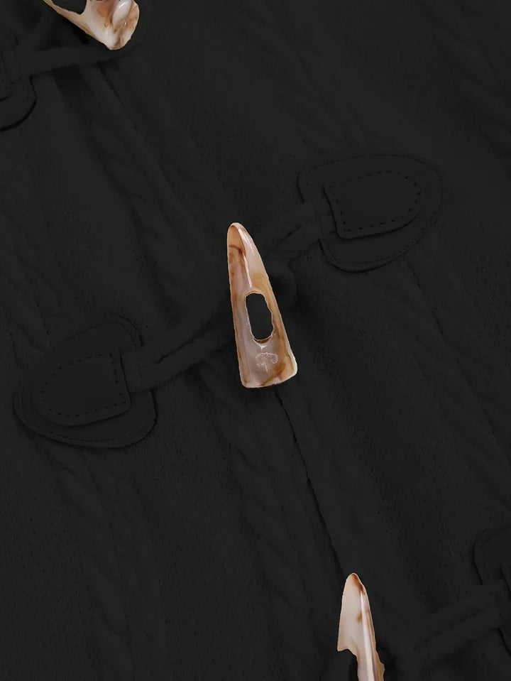Winter Fur Trim Trench Coat Women Hooded Toggle Longline Coat