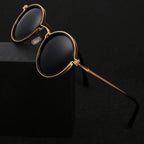 Grace | Sunglasses Polarized Round Frame Gold Metal Temples