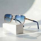 Layla | Sunglasses Retro Aviator Gold Titanium Frame Gradient