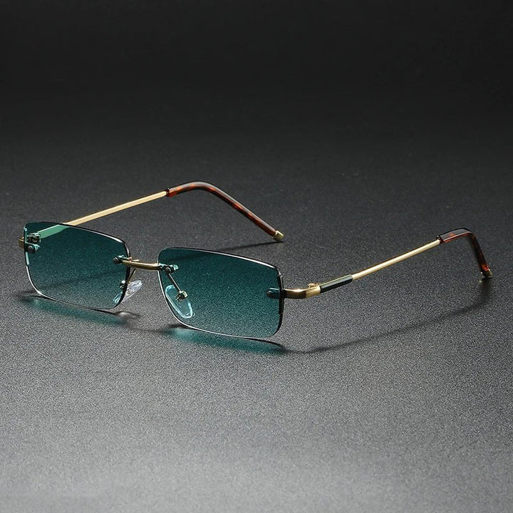 James | Sunglasses Rimless Rectangular Gold Gradient Tinted