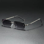 James | Sunglasses Rimless Rectangular Gold Gradient Tinted