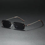 James | Sunglasses Rimless Rectangular Gold Gradient Tinted