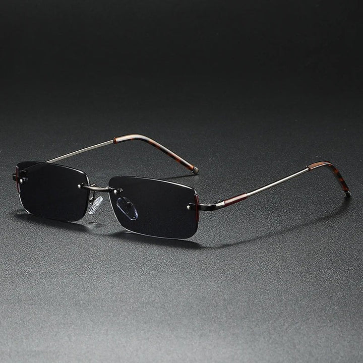James | Sunglasses Rimless Rectangular Gold Gradient Tinted