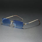 James | Sunglasses Rimless Rectangular Gold Gradient Tinted