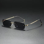 James | Sunglasses Rimless Rectangular Gold Gradient Tinted