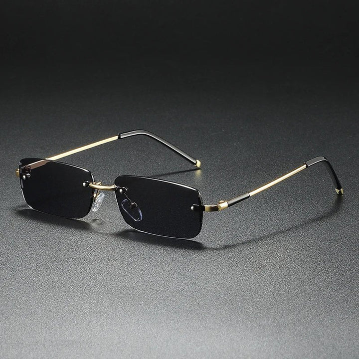 James | Sunglasses Rimless Rectangular Gold Gradient Tinted