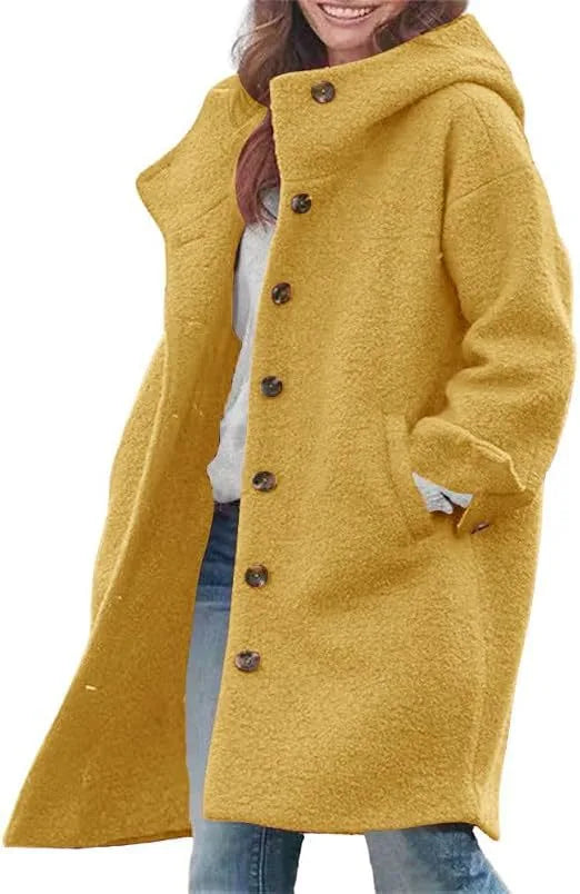 Winter Teddy Trench Coat Women Hooded Longline Plush Coat