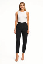 Thea Pleated Tapered Pants With High Rise Waist