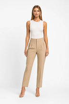 Thea Pleated Tapered Pants With High Rise Waist