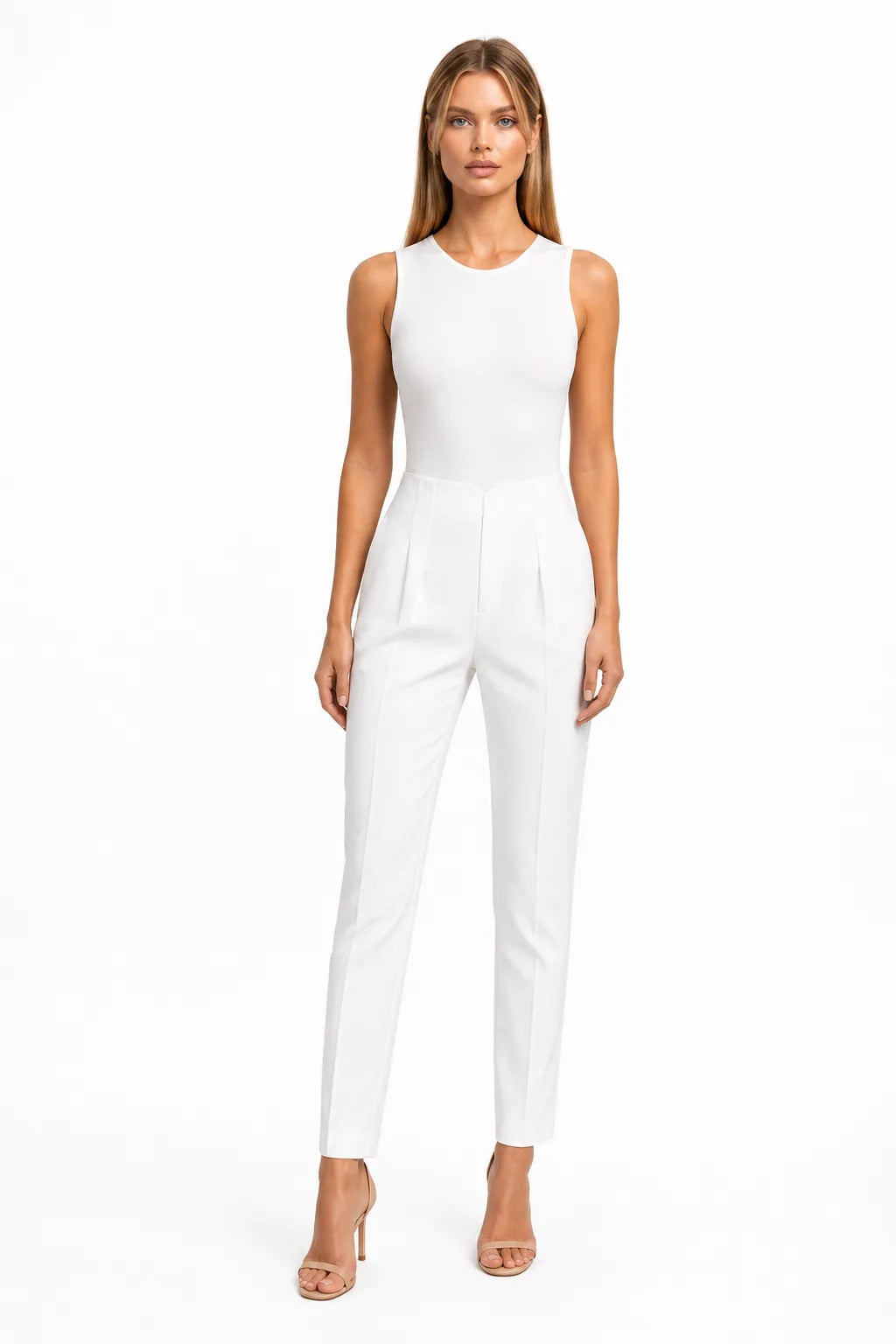 Thea Pleated Tapered Pants With High Rise Waist