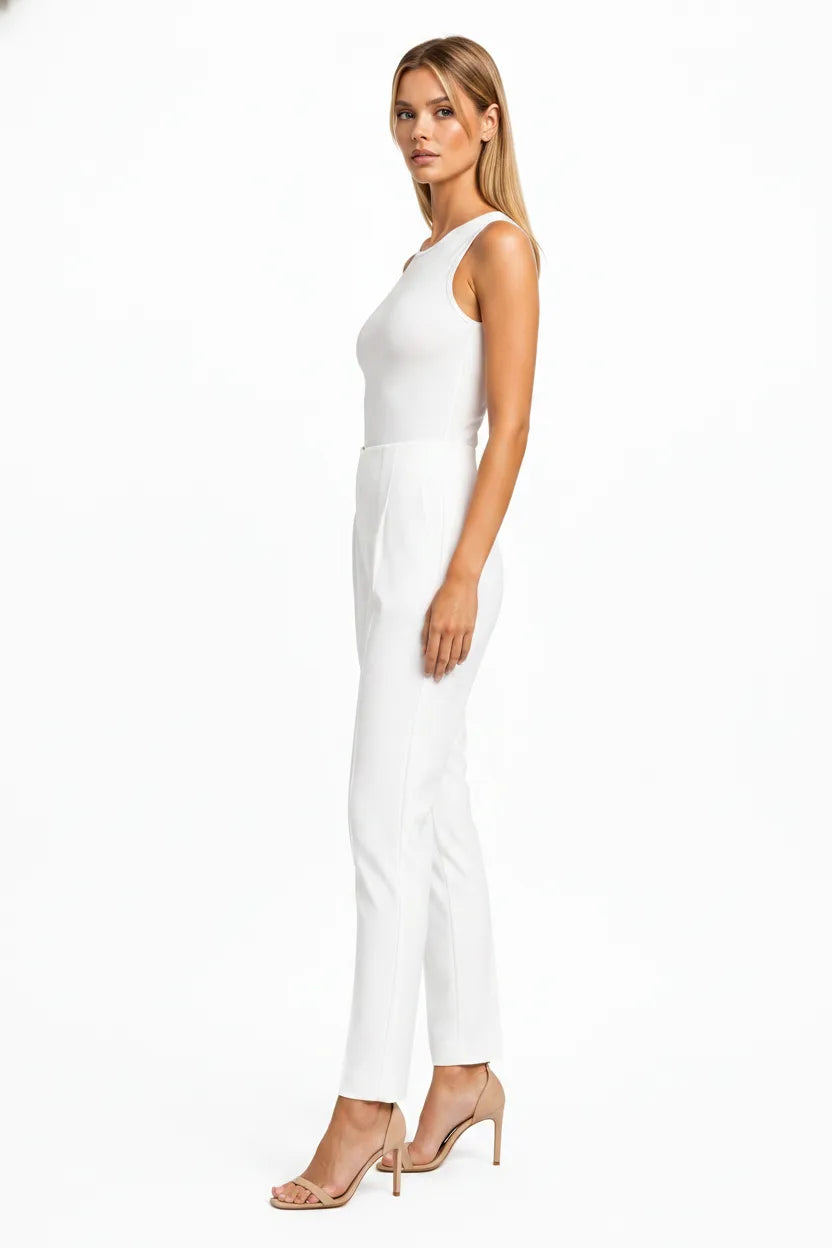Thea Pleated Tapered Pants With High Rise Waist