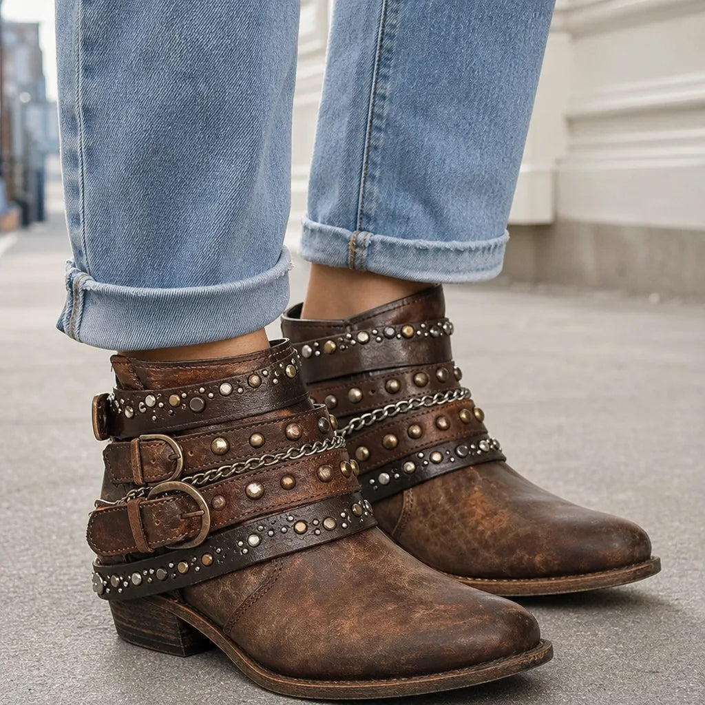 Women’s Brown Western Ankle Boots for Fall