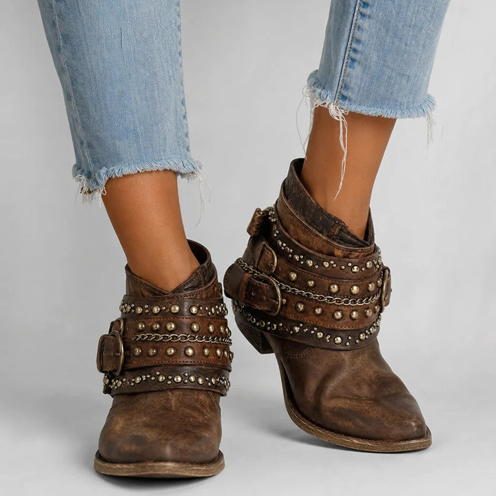 Women’s Brown Western Ankle Boots for Fall