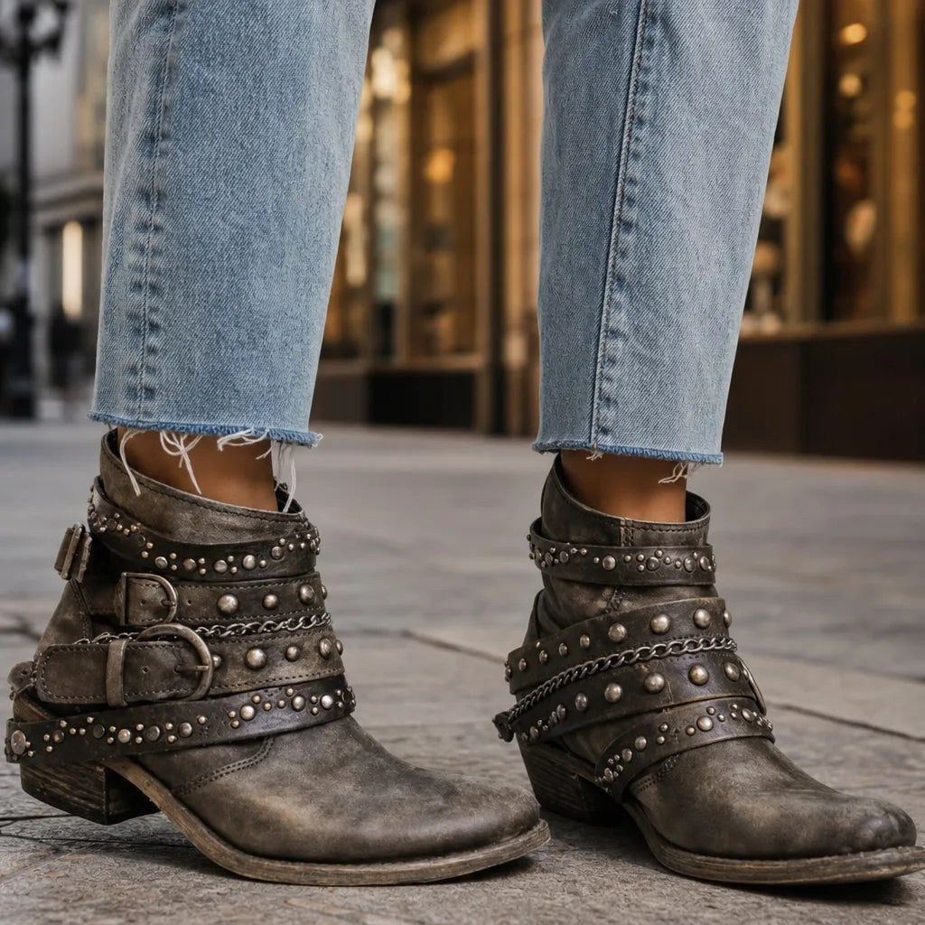 Women’s Brown Western Ankle Boots for Fall