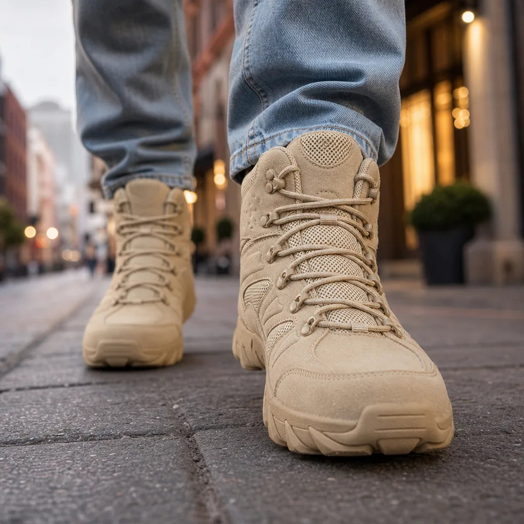 Men’s Water-Resistant Hiking Boots with Lace-Up Fit