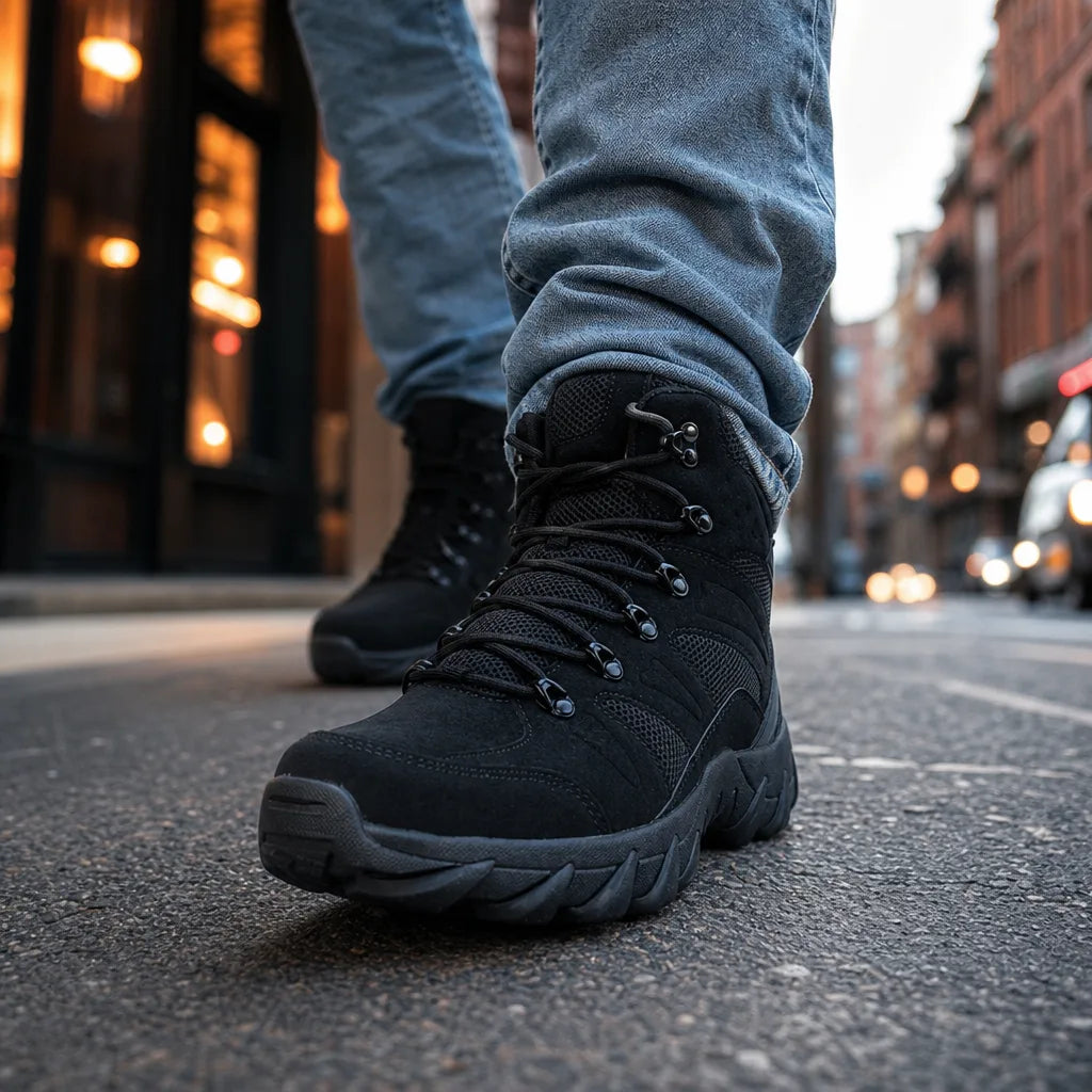 Men’s Water-Resistant Hiking Boots with Lace-Up Fit