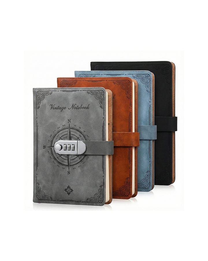 Vintage Password Lock Notebook Journal