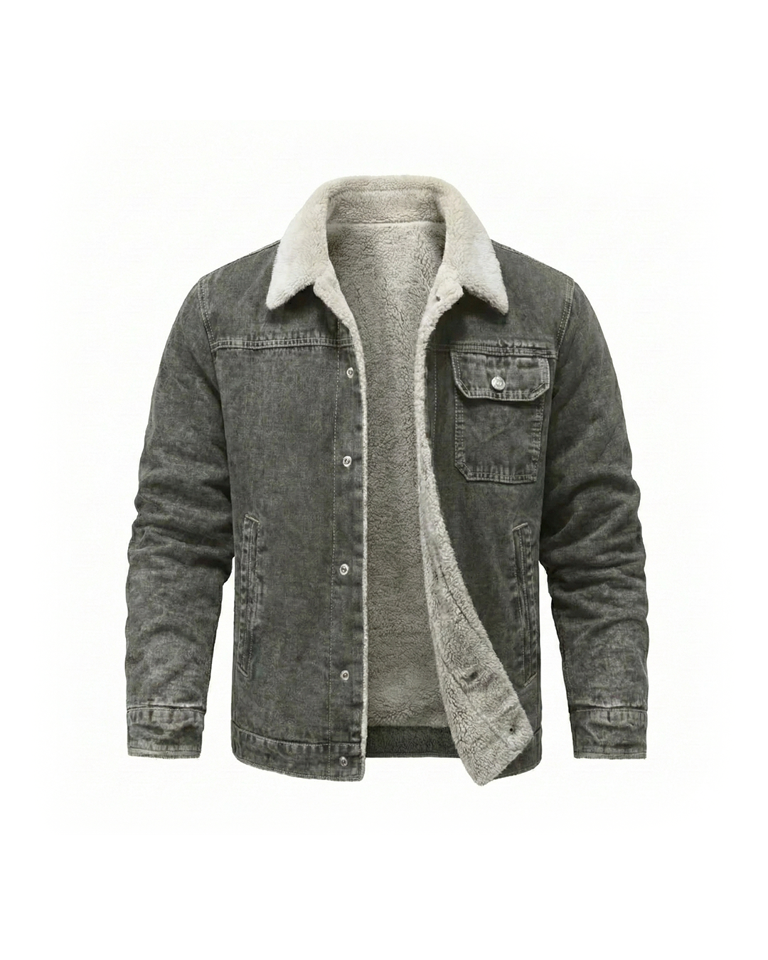 Men's Fleece Lined Denim Trucker Jacket