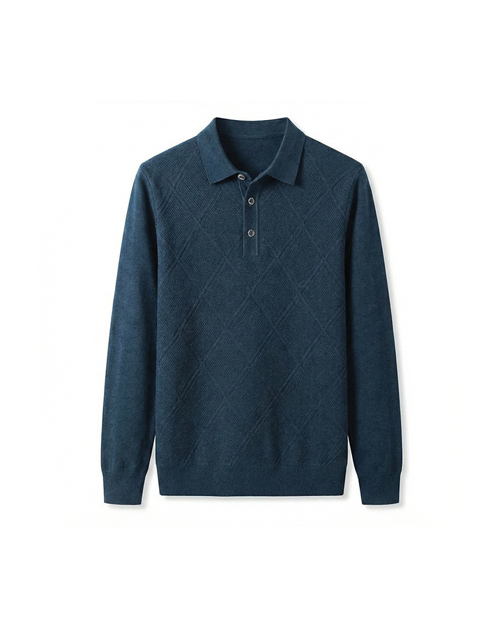 Men's Diamond Knit Polo Shirt – Lightweight & Wrinkle Resistant