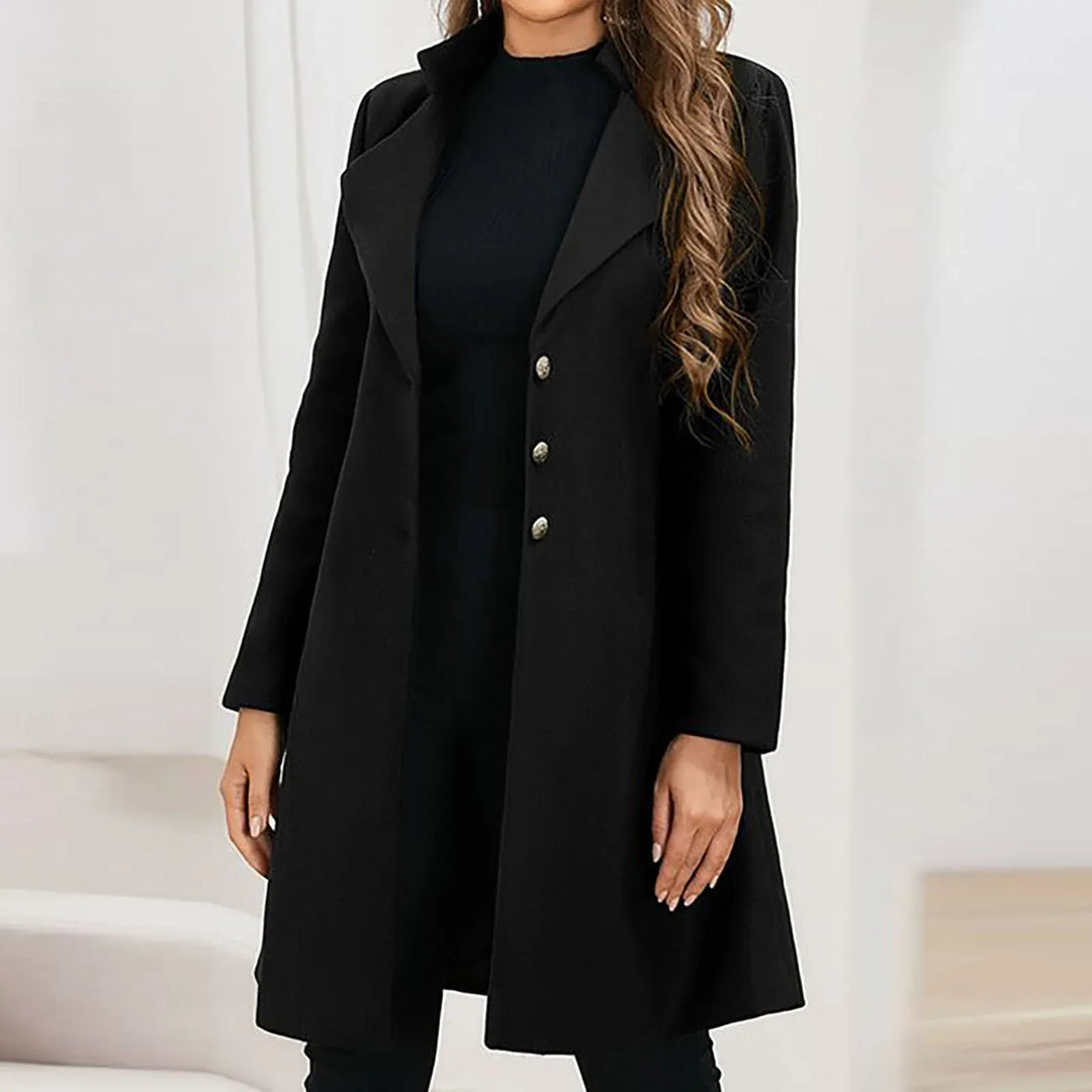 Autumn Wool Trench Coat Women Brushed Tailored Mid Length Coat