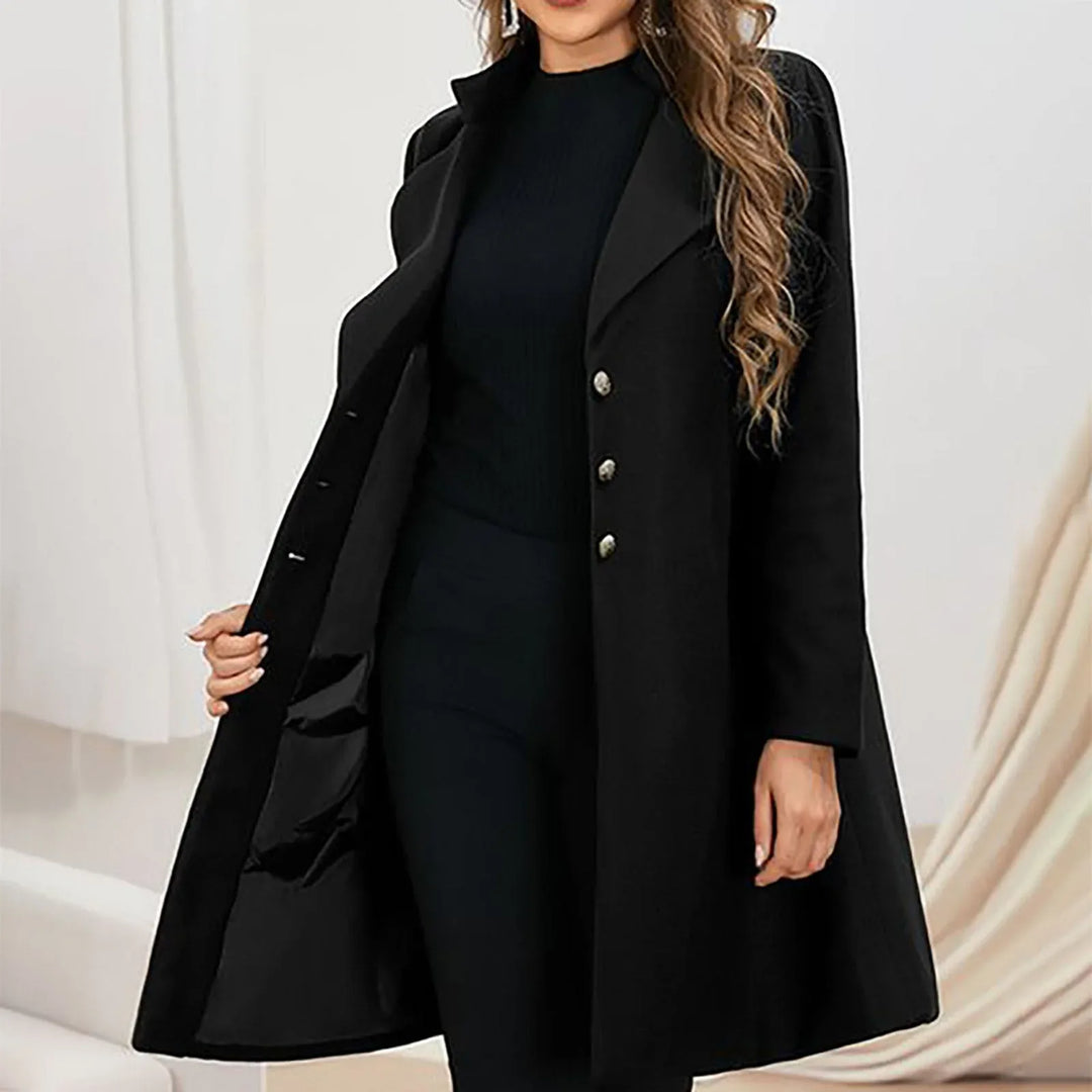 Autumn Wool Trench Coat Women Brushed Tailored Mid Length Coat