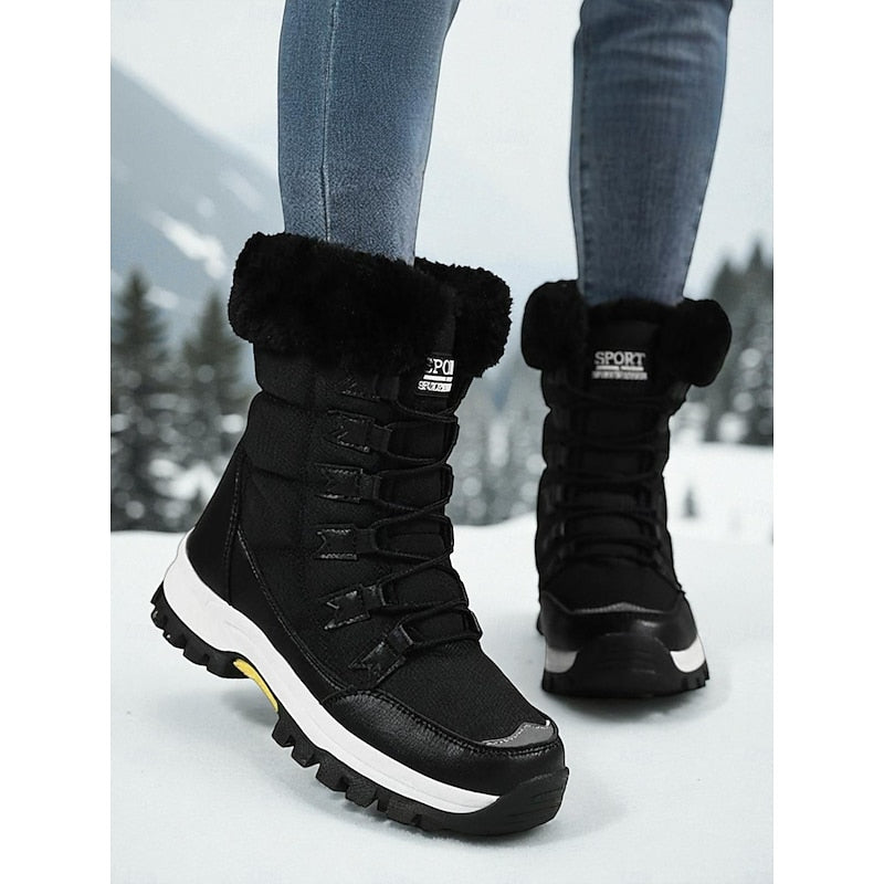 Women's Lace-Up Winter Boots with Grip Sole
