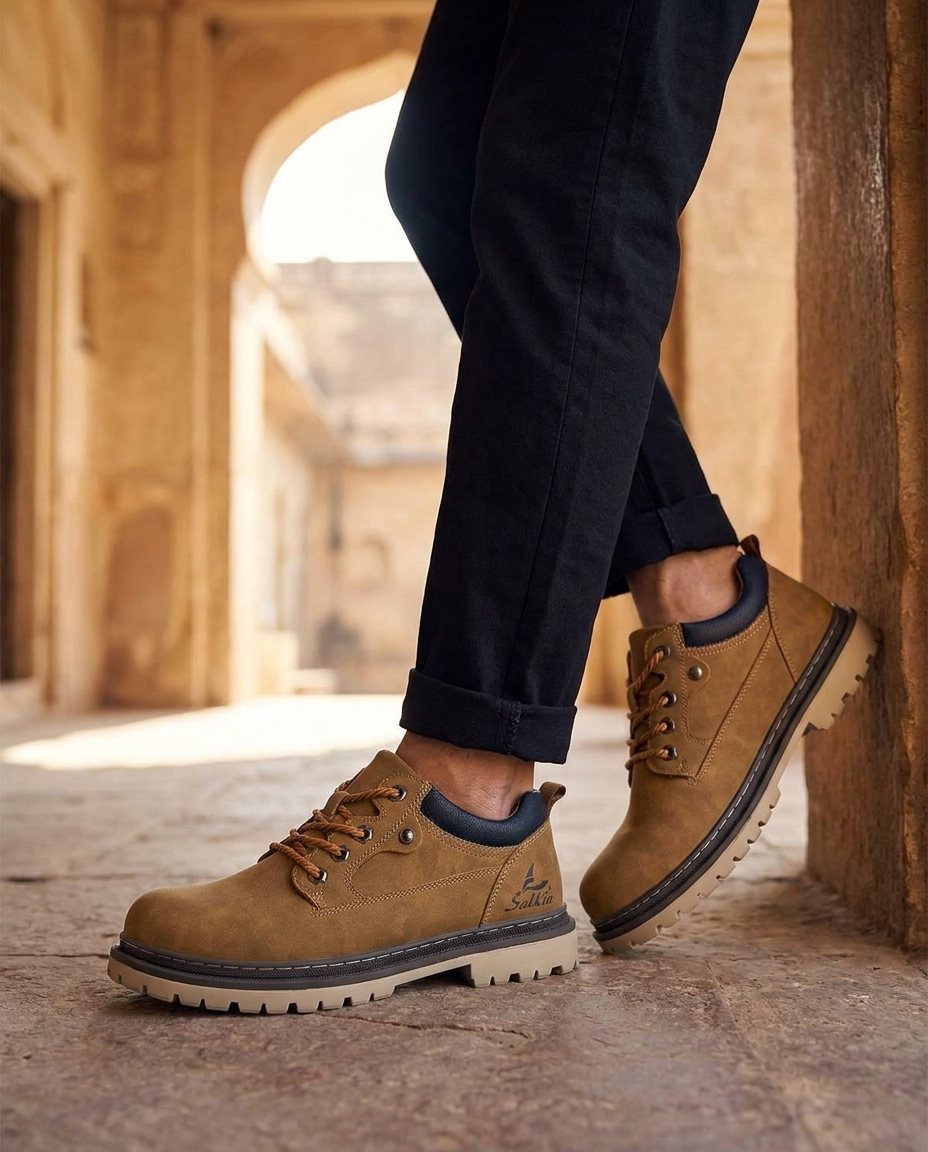 Men's Leather Boots – Durable Lace-Up Style