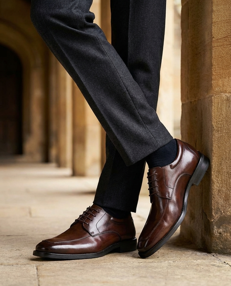 Ledger Leather Derby Shoes for Men