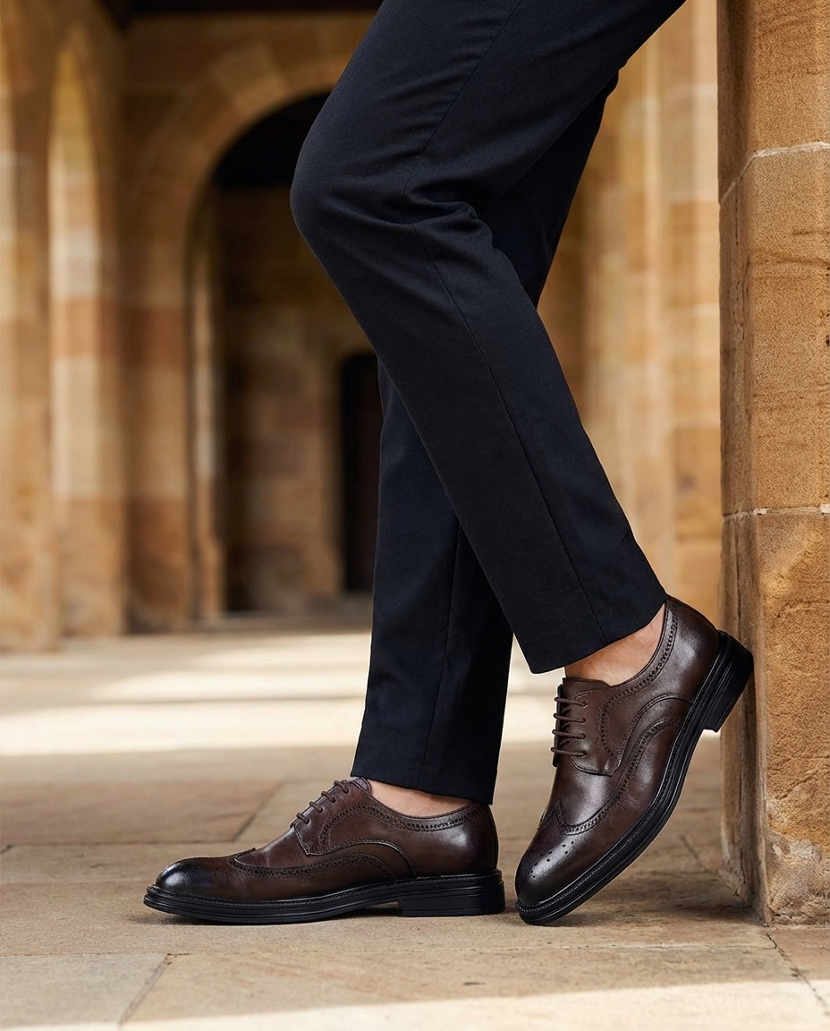 Men's Full-Grain Leather Oxford Shoes – All-Day Comfort
