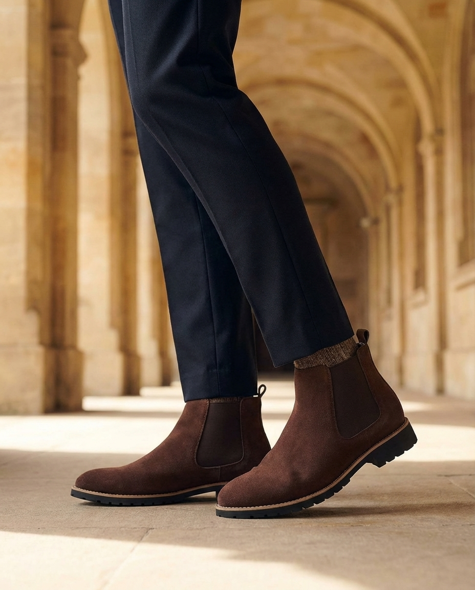 Men's Full-Grain Leather Chelsea Boots – Easy Slip-On
