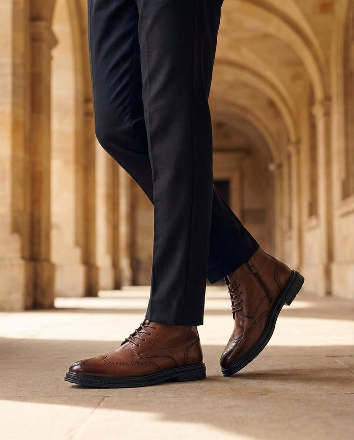 Men's Leather Wingtip Dress Shoes for Smart Style