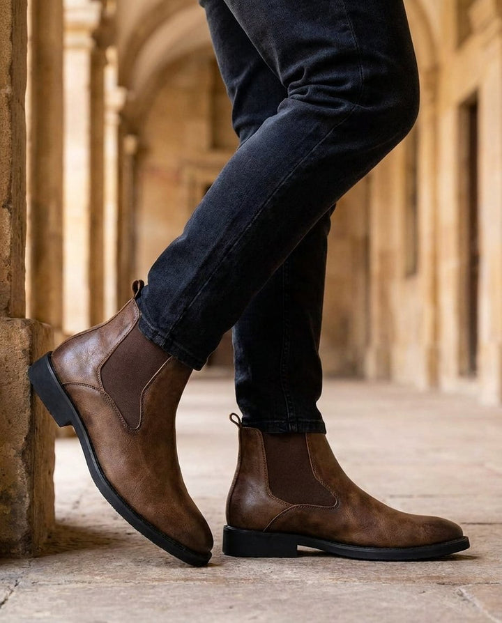 Men's Leather Oxford Boots for Smart Formal Style