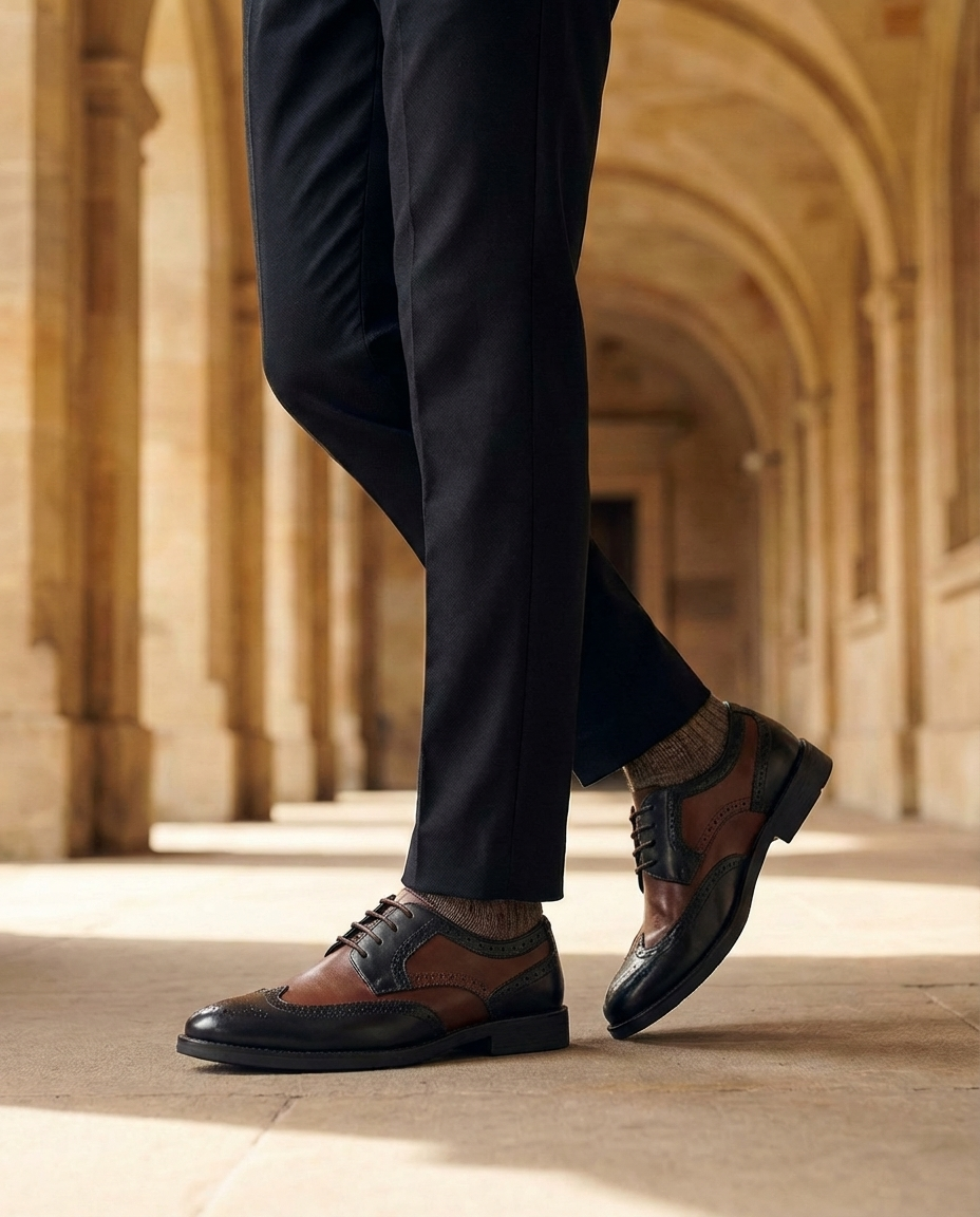 Steadfast Leather Brogue Shoes for Men