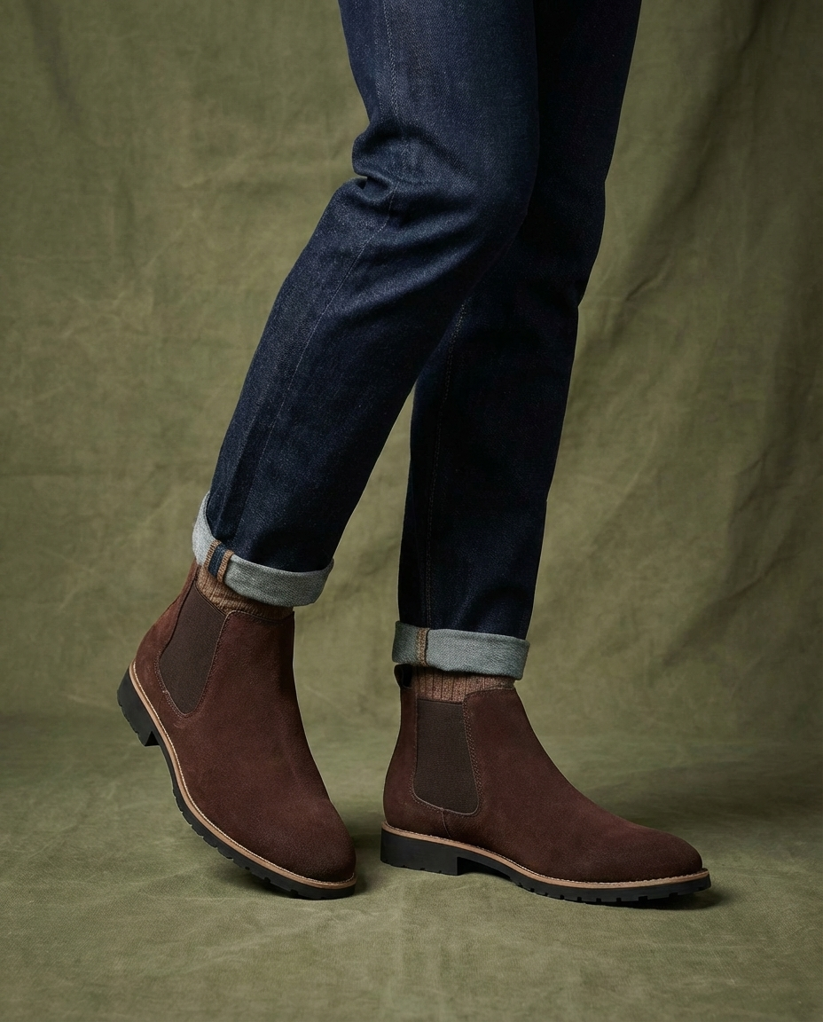 Men's Full-Grain Leather Chelsea Boots – Easy Slip-On