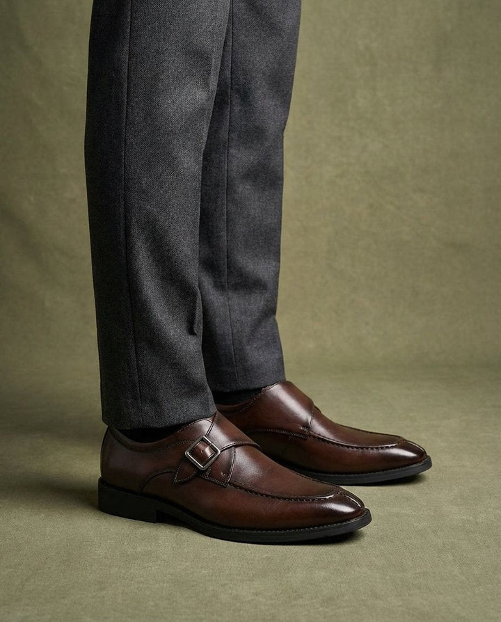 Journeyman Leather Monk Strap Shoes for Men
