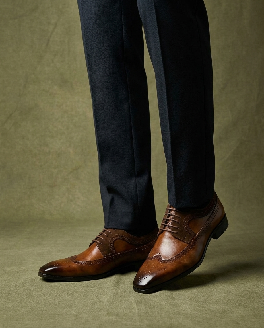 Wingtip Leather Brogue Shoes for Men