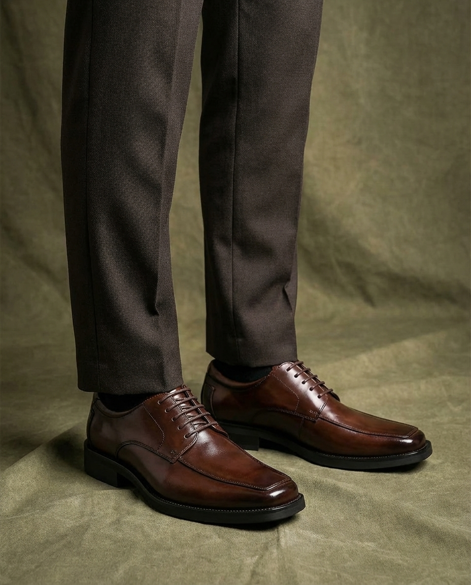Ledger Leather Derby Shoes for Men