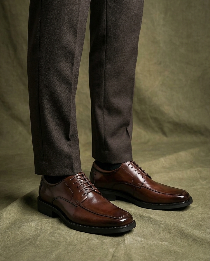 Ledger Leather Derby Shoes for Men