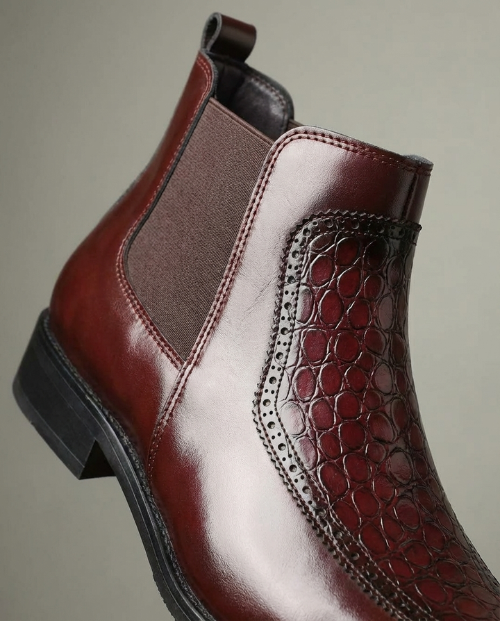Vanguard Burgundy Leather Chelsea Boots