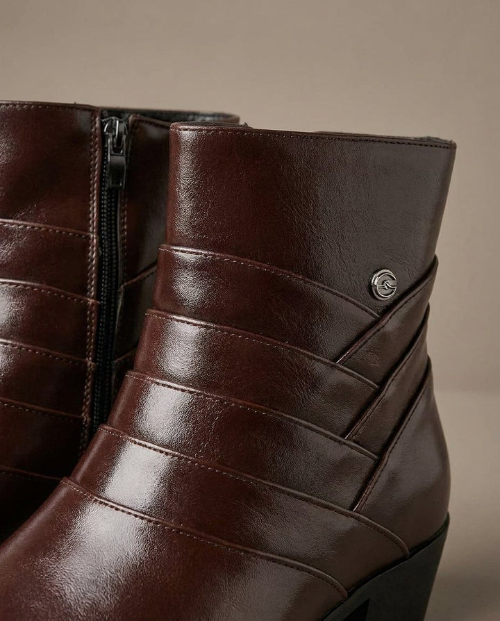 Men's Leather Ankle Boots with Side Zip
