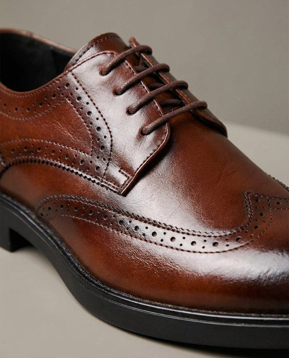 Men's Leather Brogue Shoes – Classic Smart Style