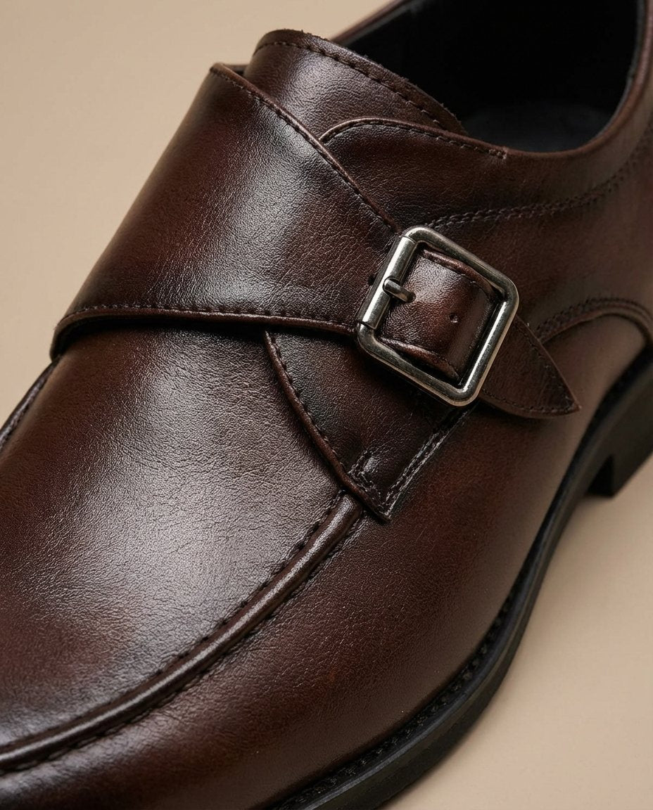 Journeyman Leather Monk Strap Shoes for Men