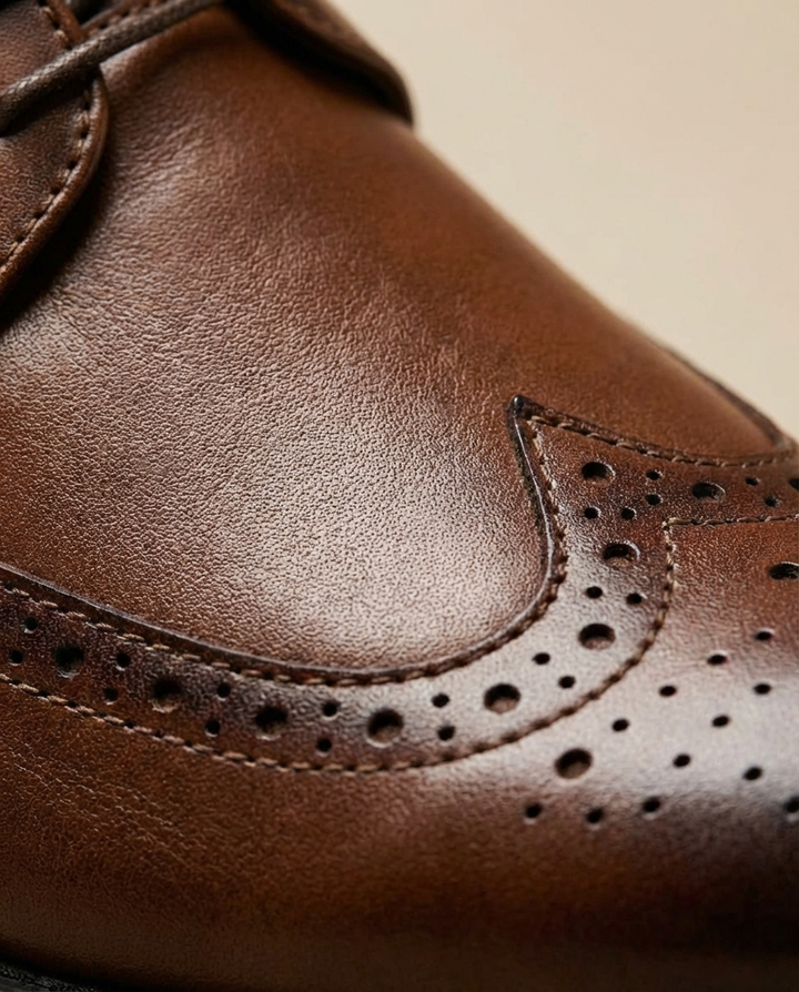 Men's Leather Brogue Shoes – Classic Smart Style