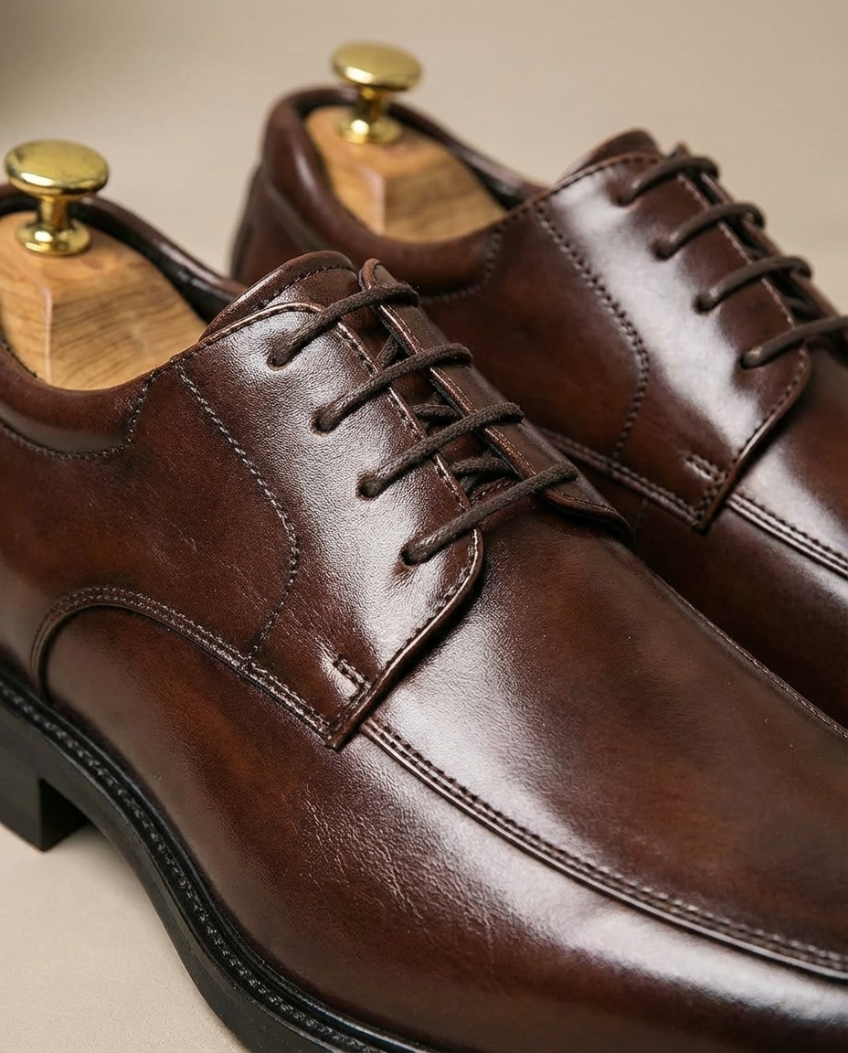 Ledger Leather Derby Shoes for Men