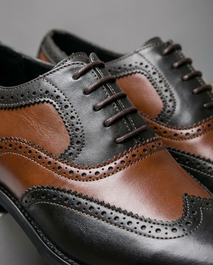 Steadfast Leather Brogue Shoes for Men