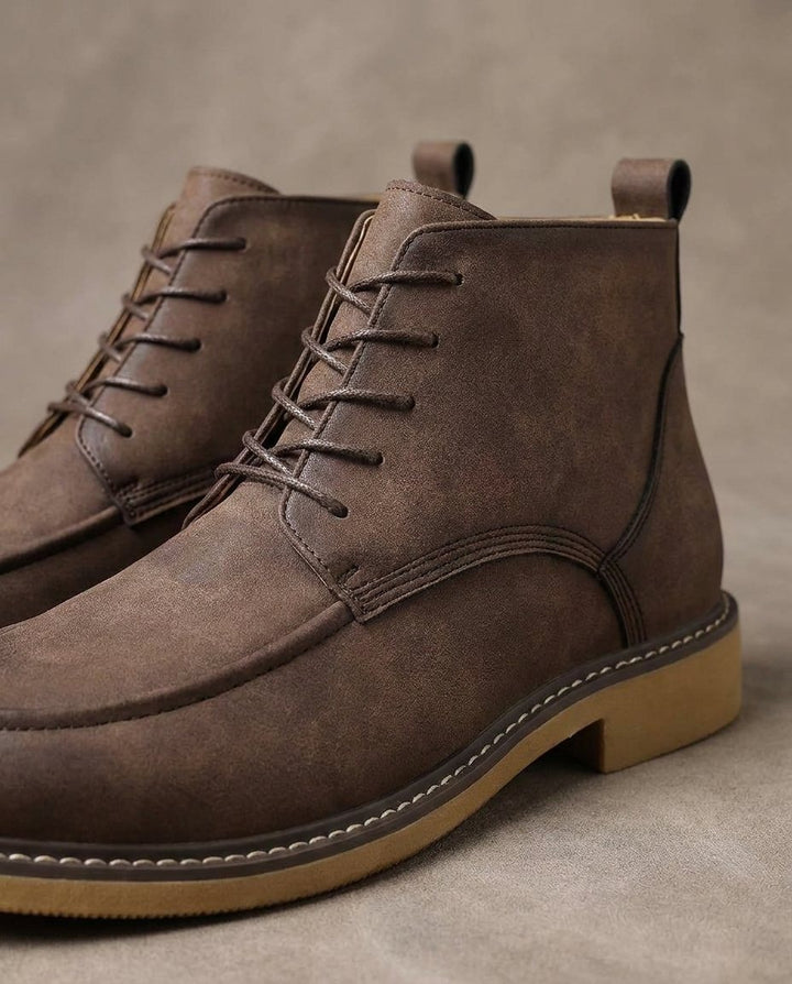 Men's Leather Moc Toe Boots for Everyday Wear