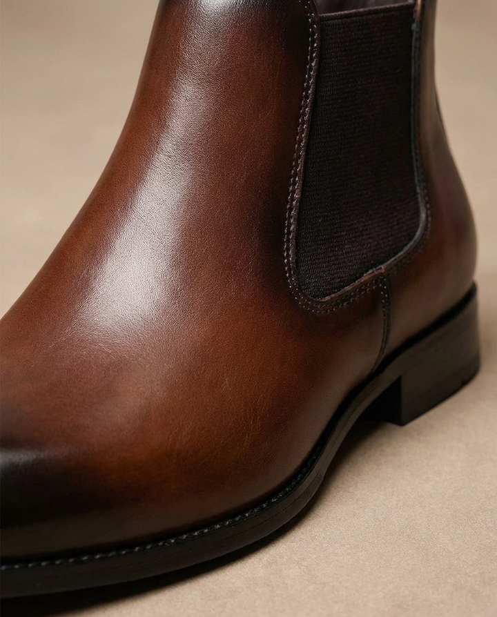 Men's Full-Grain Leather Chelsea Boots – Pull-On Comfort
