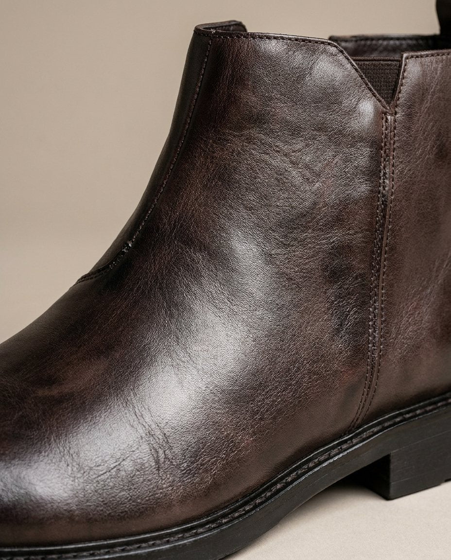 Burnished Leather Boots for Men