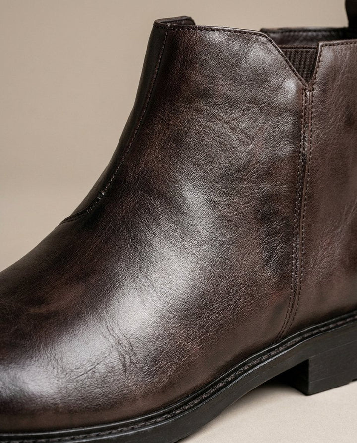 Burnished Leather Boots for Men